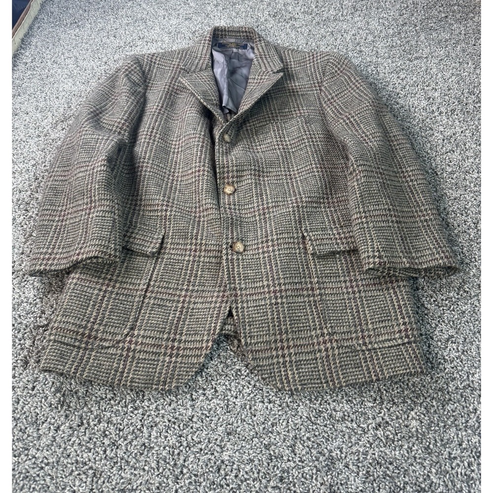 Vintage Brooks Brothers Wool Blazer Men's Size 44 Regular Beige Made In USA